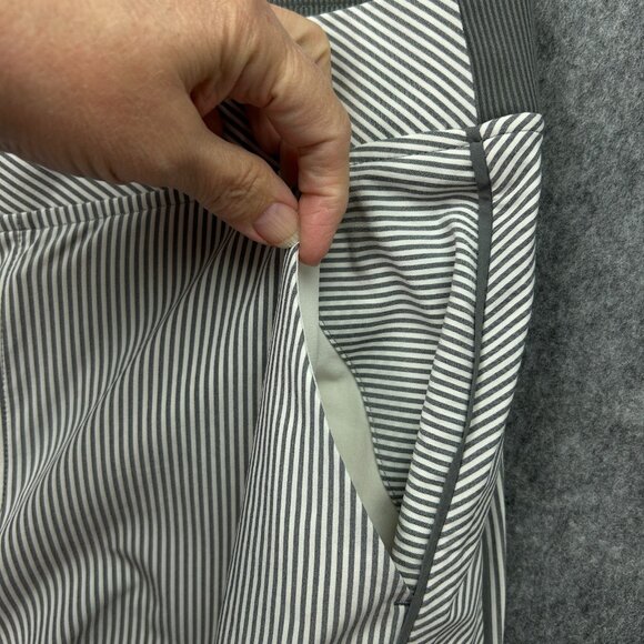 Athleta Pull On Brooklyn Textured Ankle Pants Women's Size 14 Tall Gray Striped - Picture 8 of 13